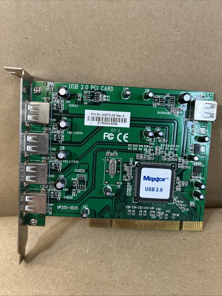 MAXTOR USB 2.0 PCI Interface Card 5 USB Ports (4 external 1 internal)