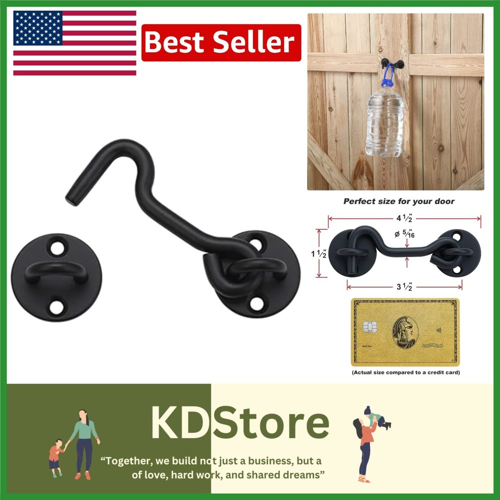Heavy-Duty 4” Metal Privacy Latch for Barn Doors - Quick Lock Feature