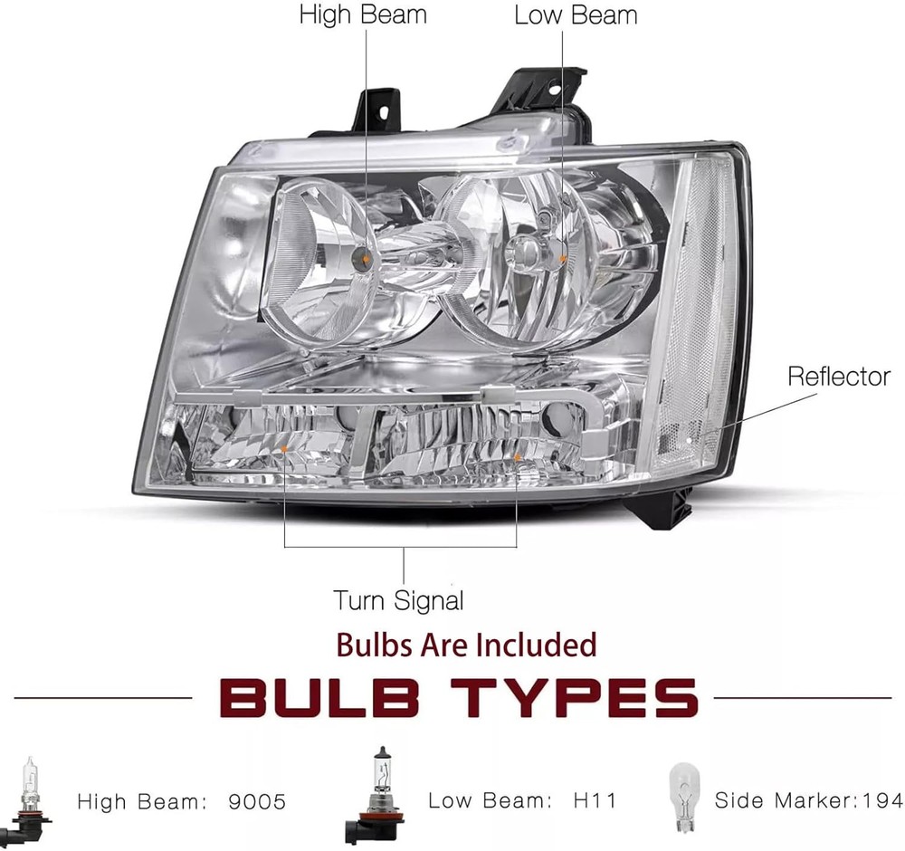 Chevy Tahoe Headlights Chrome Pair