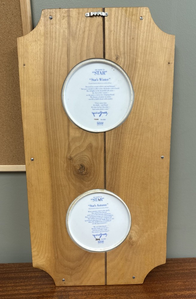 Wooden Double Plate Display Frame- Plates Included