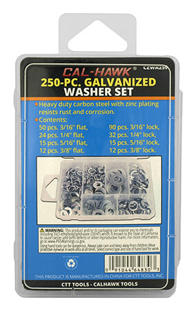 Cal-Hawk 250pc Galvanized Washer Set