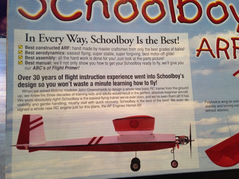 Hobby Shack School Boy RC Airplane ARF Kit