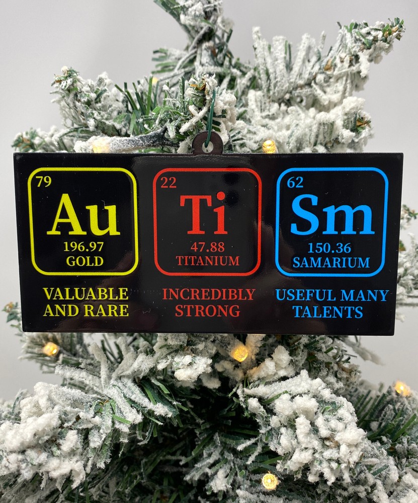 Autism Christmas Ornament Science Elements