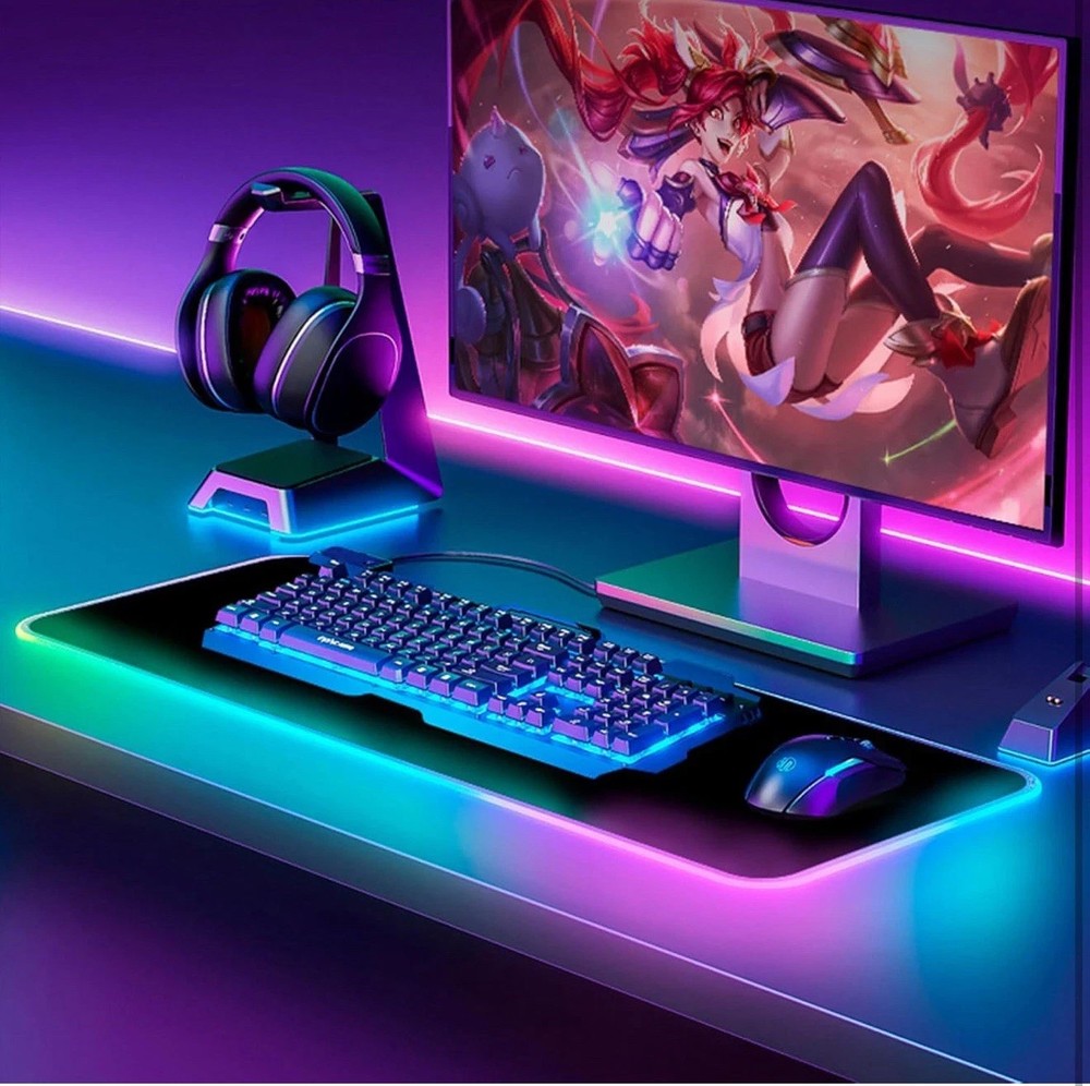 Gaming Mouse Pad RGB LED Light Oversized Glowing 12 Lighting Modes