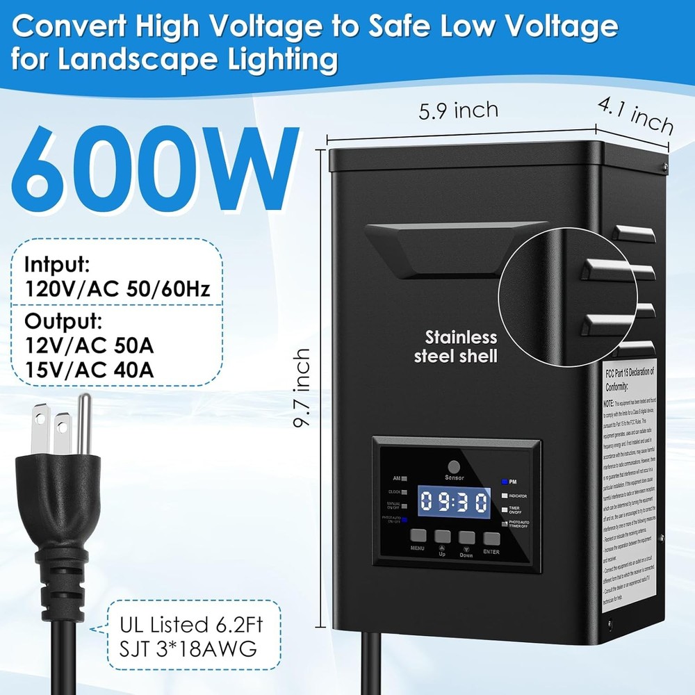 Landscape Transformer 600W Stainless