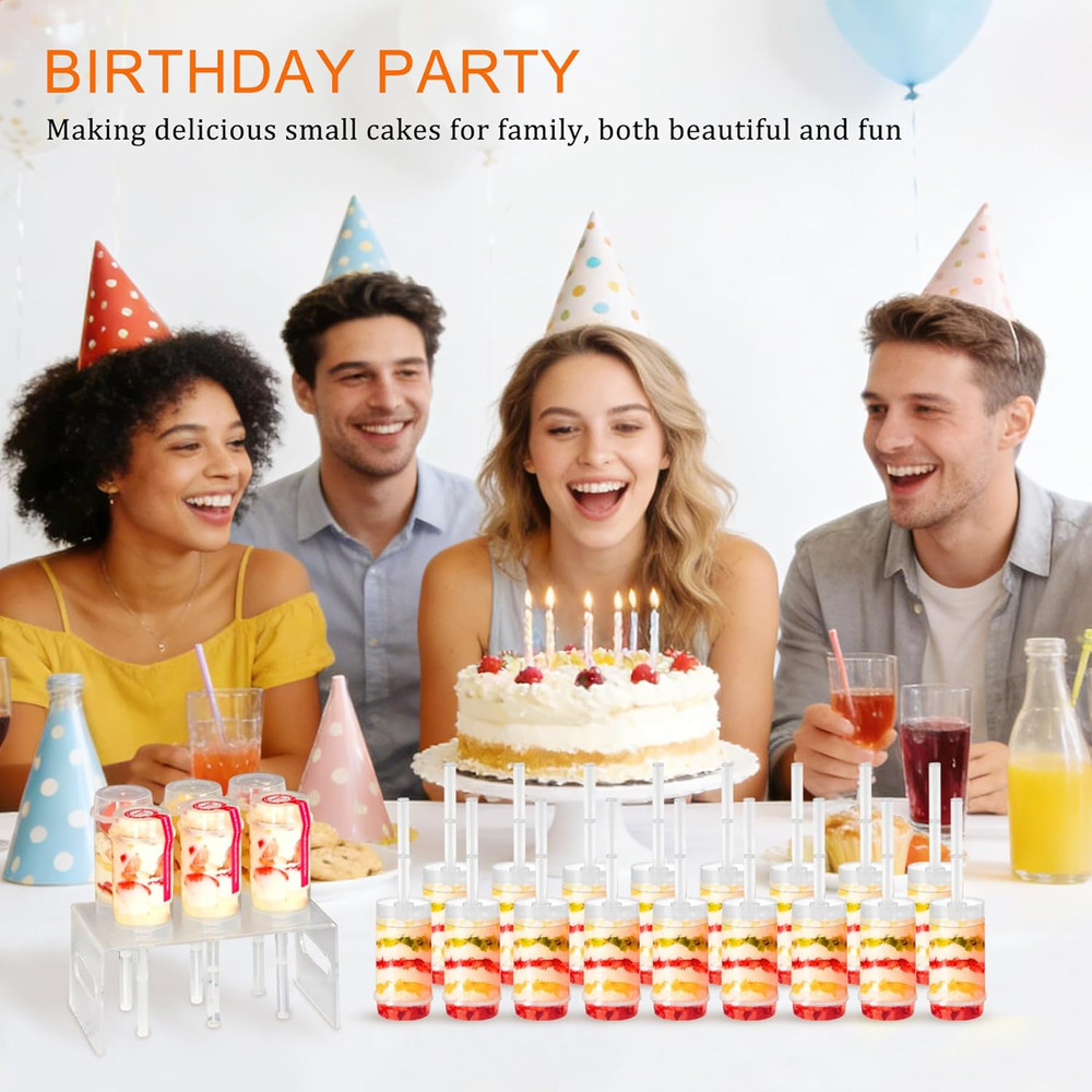 24 Pack Cake Push Pop Containers with Lids, Muti-Purpose Push Pop Cake Container