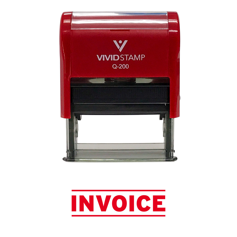 INVOICE Self Inking Rubber Stamp (Black Ink) - Medium