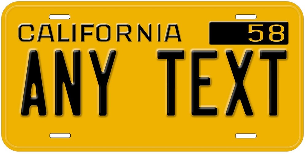 Personalized California 1958 Car Auto License Plate Any Text