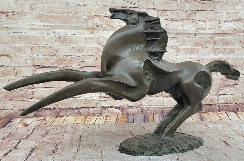 Massive Signed Original Artwork Horse Stallion Abstract Modern Bronze Artwork