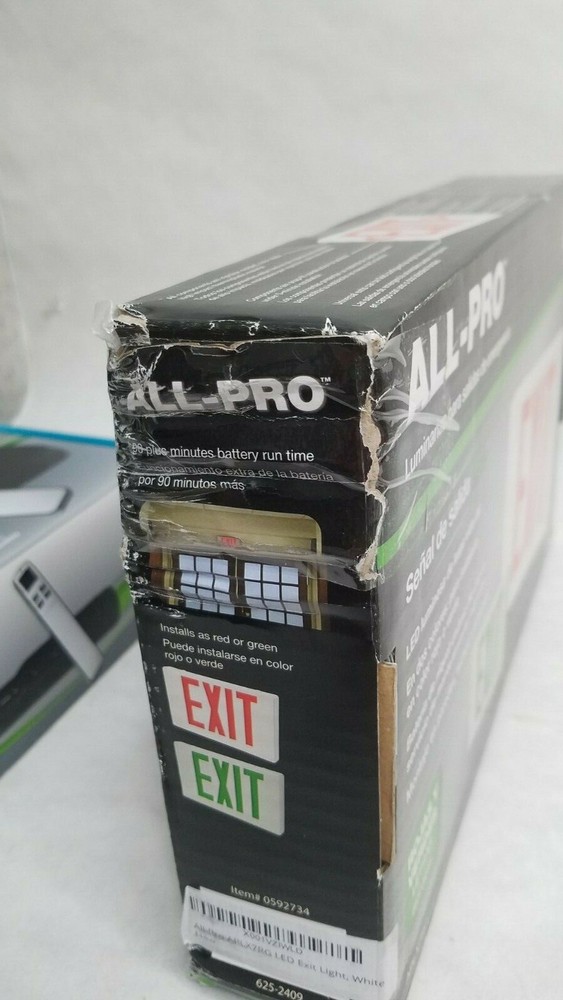 ALL-PRO Exit and Emergency Lighting LED EXIT SIGN Red & Green New