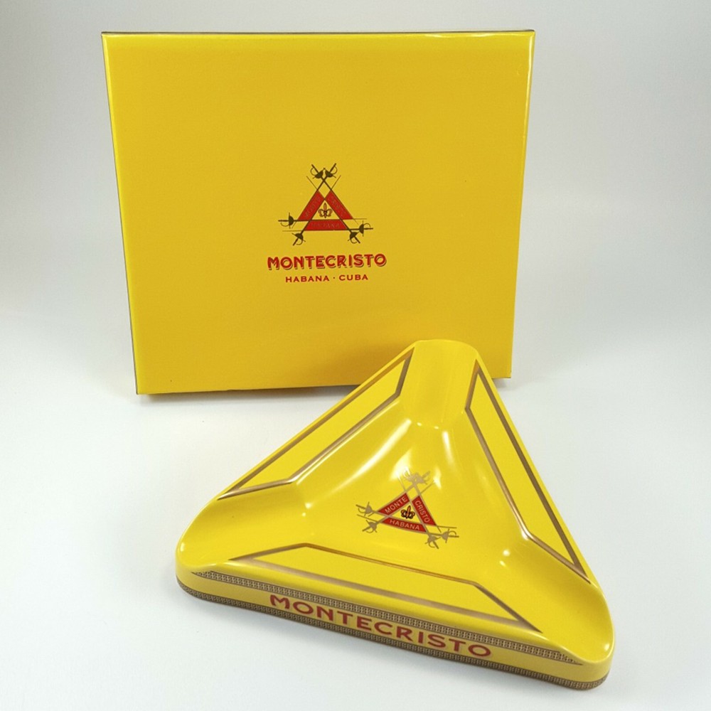 Cigar Cigarette Ashtray with triangle Ceramic Holder 3 Cigars