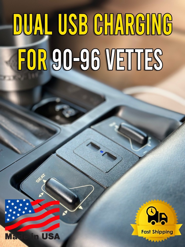 1990-1996 C4 Corvette Dual USB Charging Center Console FX3 Plate Replacement