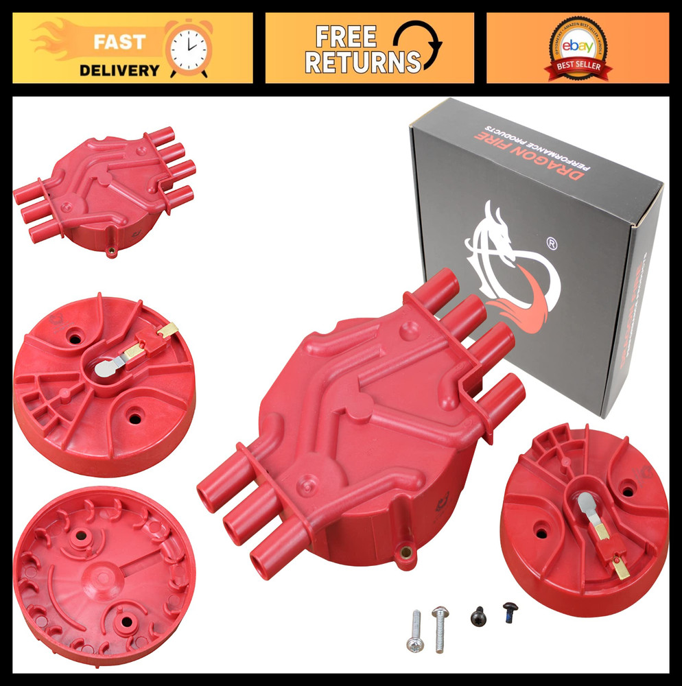 DRAGON FIRE PERFORMANCE Heavy Duty Distributor Cap and Rotor Set Compatible Repl