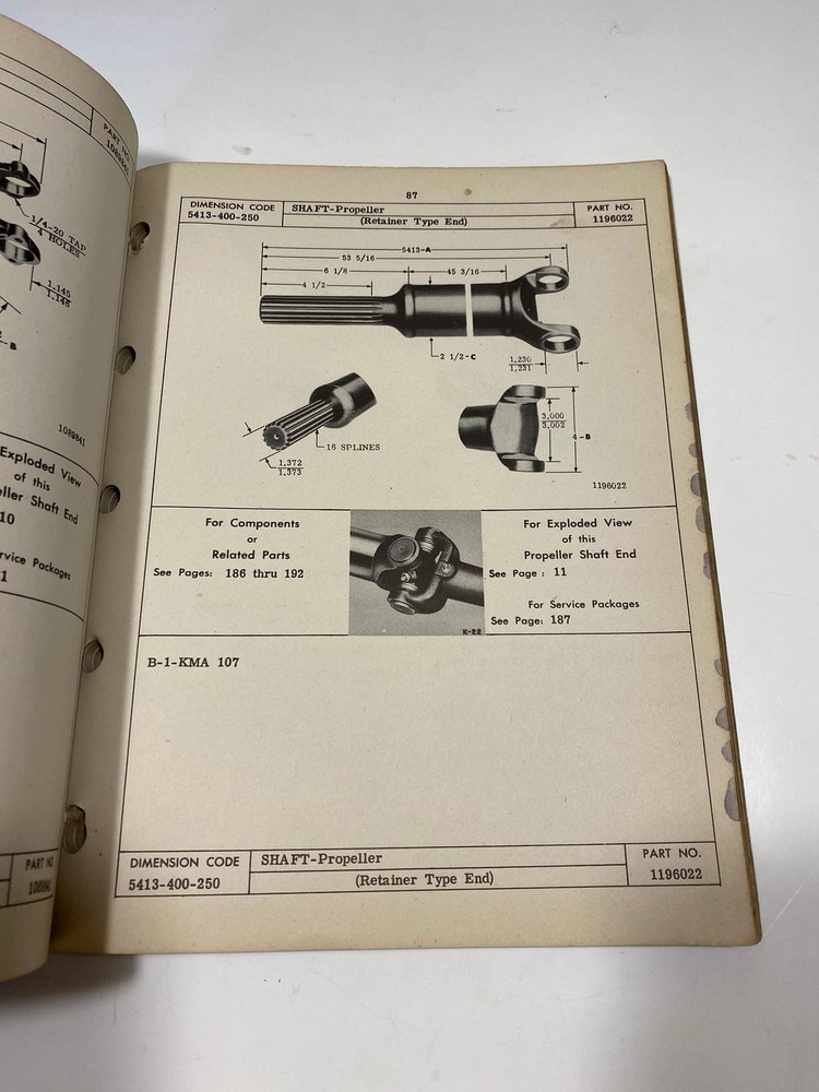 1948 Mopar Dodge W B-1 Propeller Shaft Universal Joint Catalog