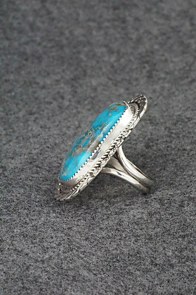 Turquoise & Sterling Silver Ring - Leslie Nez - Size 9.75