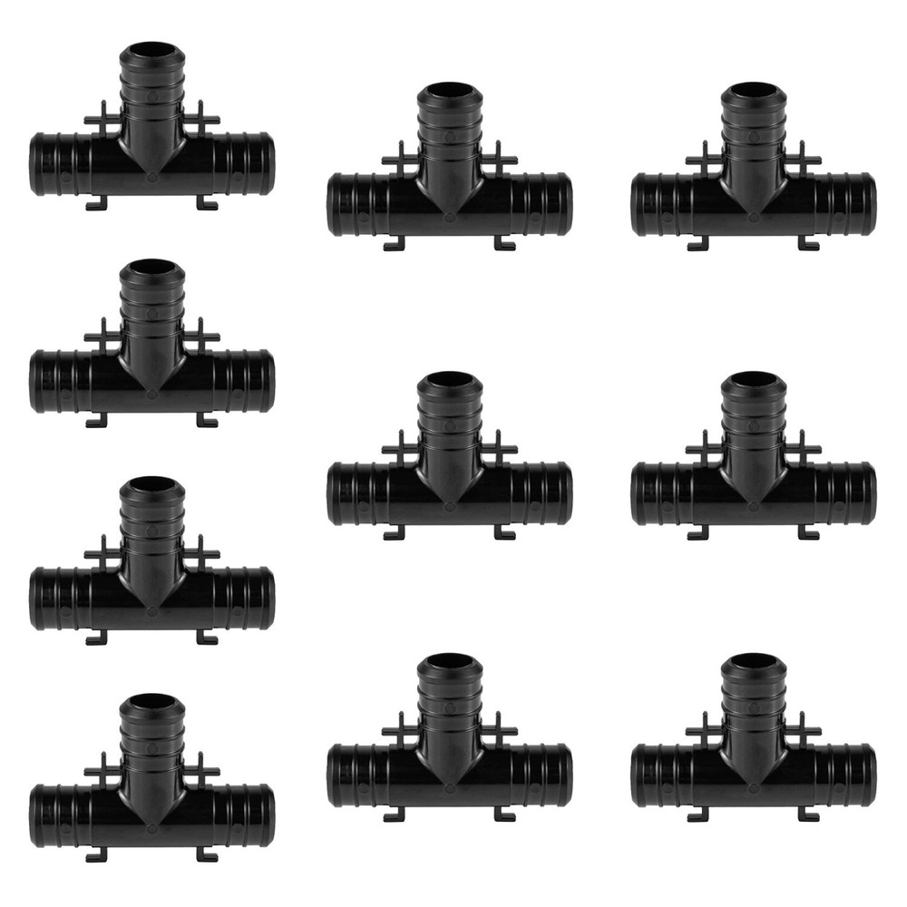 10PCS EFIELD Poly Crimp Pex Fitting 1/2" X 1/2" X 1/2" Tee With Position Tab