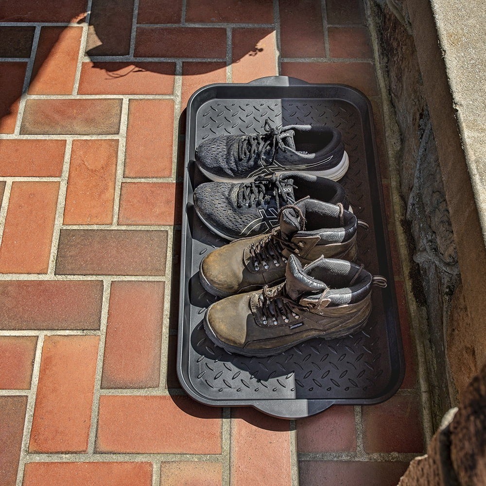Diamond Pattern Rubber Boot Tray Durable Waterproof Shoe Mat for Entryway