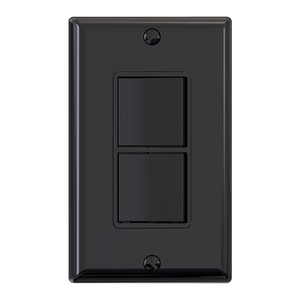 Decorator Double Rocker Light Switch Two Single Pole Electrical Paddle Black