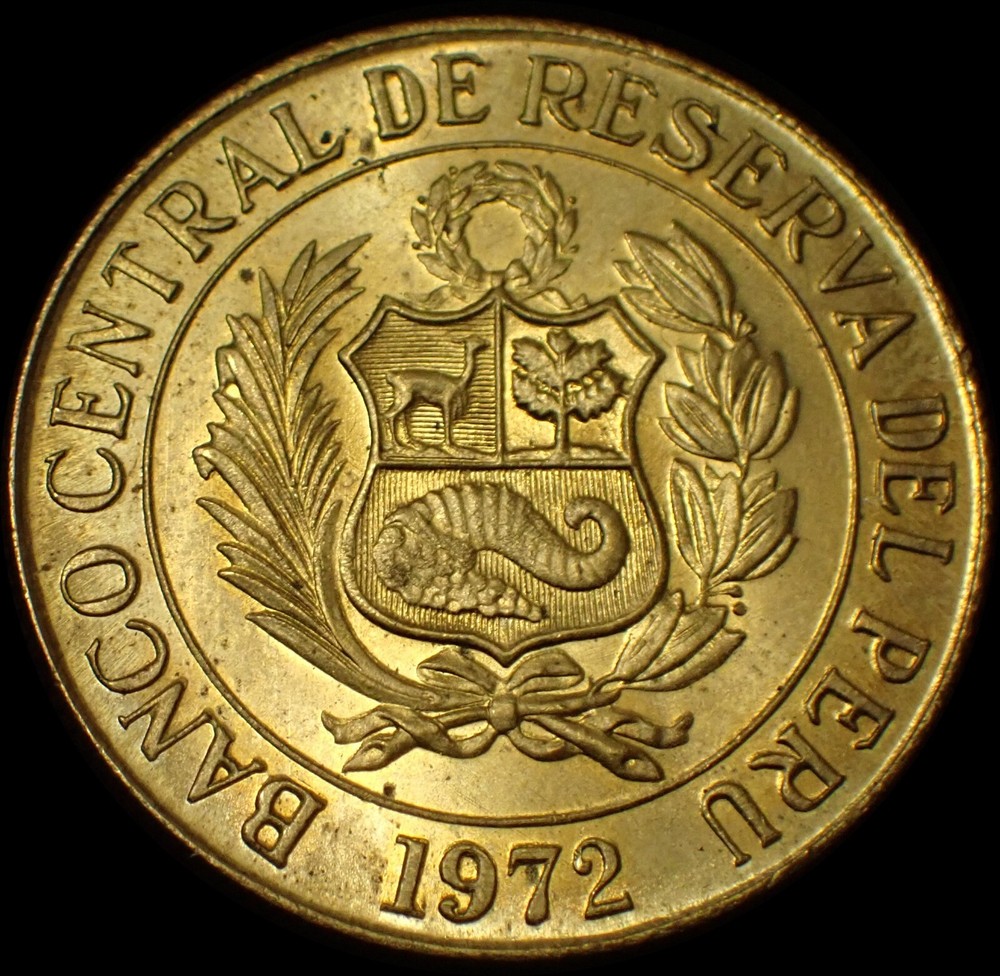 Peru 1 Sol de Oro 1972 UNC Coin WCA 7884