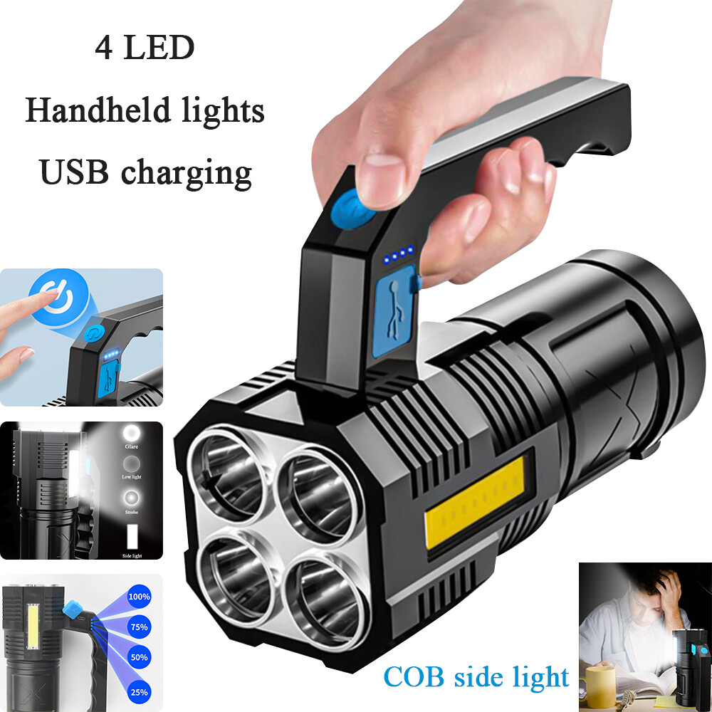 LED Super Bright Searchlight Rechargeable Handheld Flashlight Waterproof Torch
