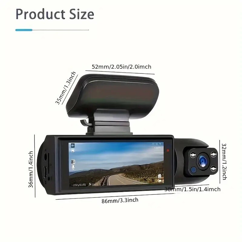 Dash Camera 1080P HDR Front and Rear Dash Cam App Control G Sensor