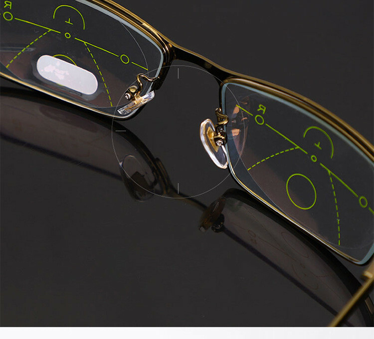 Progressive Multifocal Golden Reading glasses Dula-use Men photochromic Reader