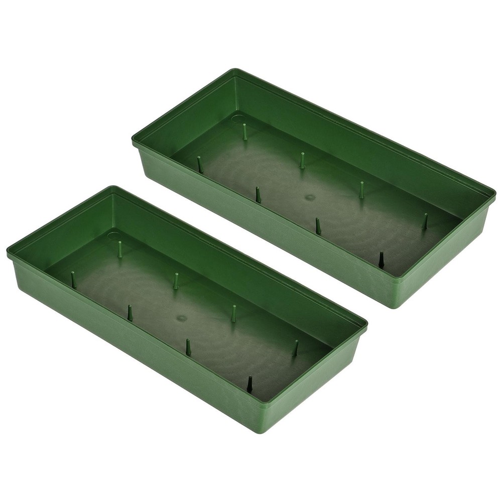 Plastic Bowl Design 11" Flower Base Composition, Green 2pcs