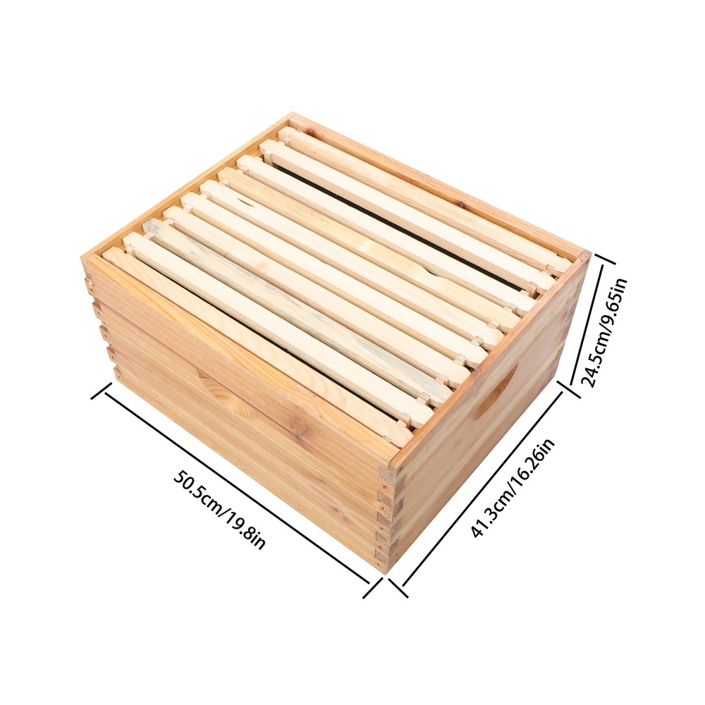 4 Layer 10 Frame Bee Hive Beeswax Coated Includes Beehive Frames and Foundations