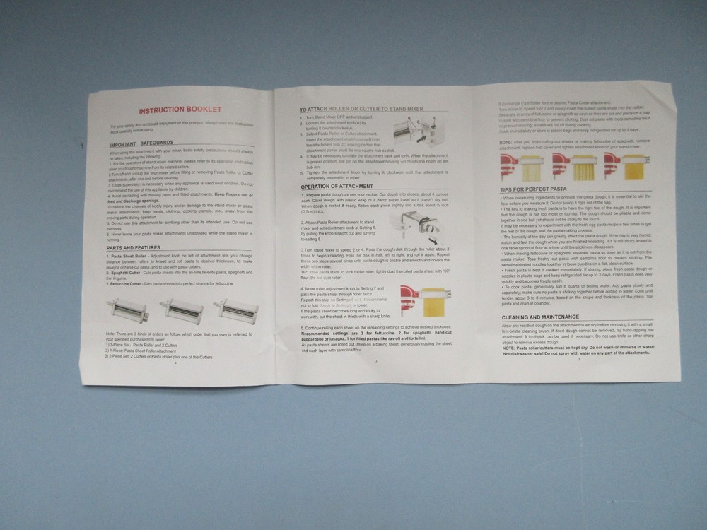 GVODE TWO-PIECE PASTA ROLLER AND SPAGHETTI CUTTER
