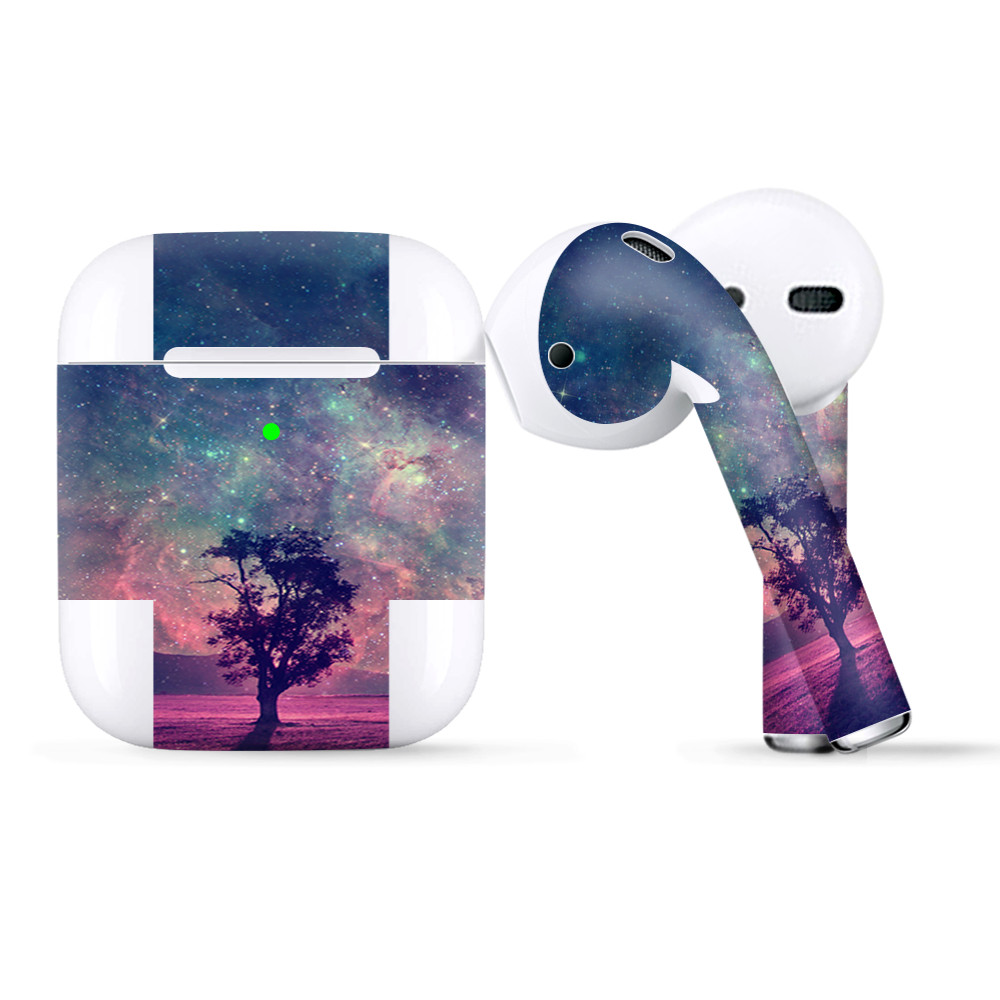 Skins Wraps compatible for Apple Airpods  Sky Tree Stars