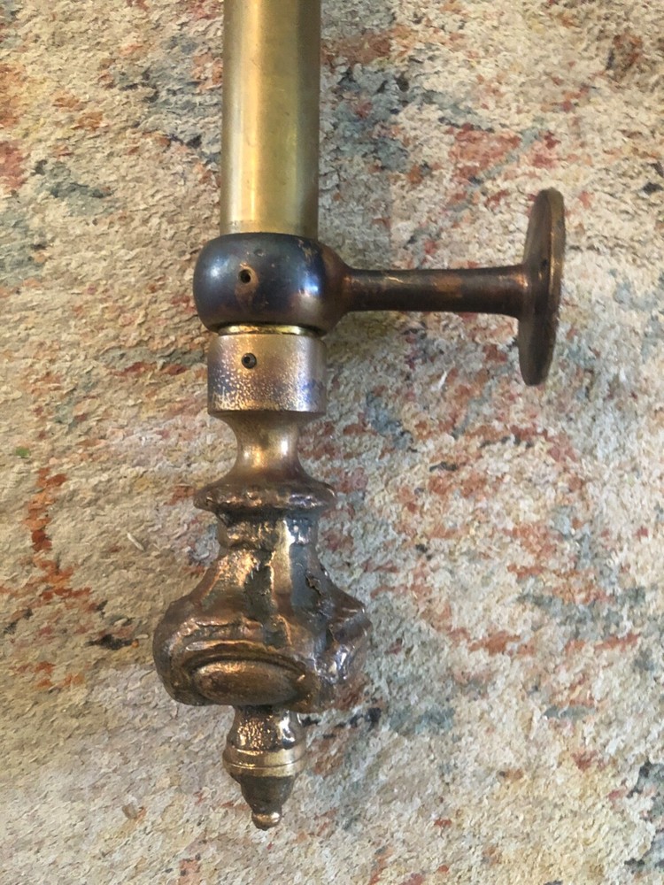 Vintage Brass Rail with Embossed Finial Ends 59" Long