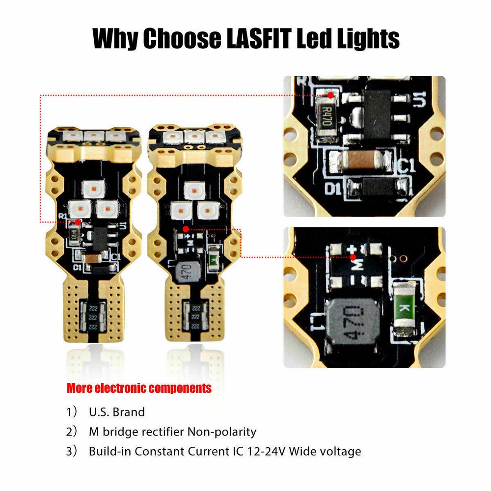 Lasfit LED 3rd Third Brake Light Center High Mount Stop Bulb 912 921 Pure Red