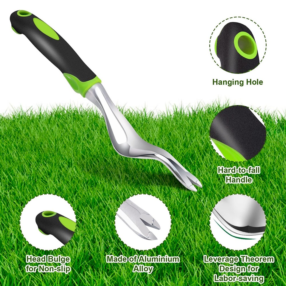 Heavy Duty Garden Weeder Tool Root Remover Weed Puller with Non-Slip Handle