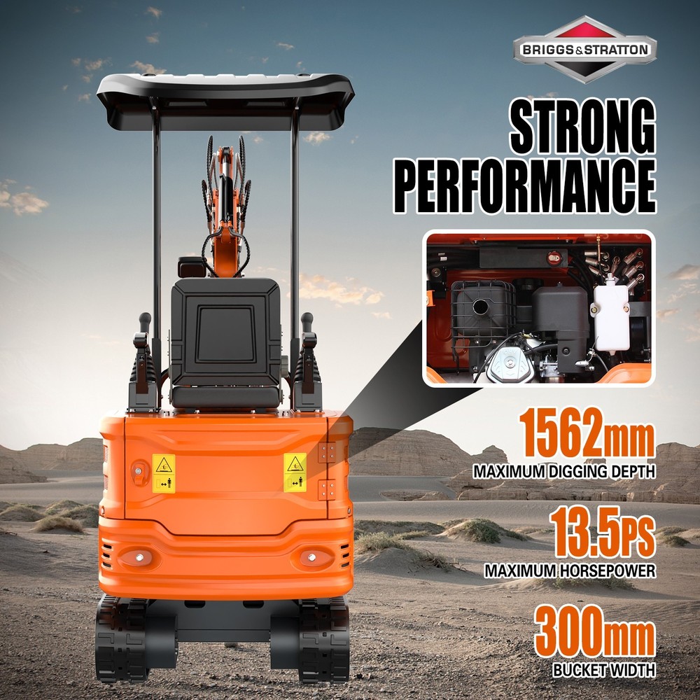 1 Ton Mini Excavator – Tracked with B&S Engine & Pilot Control System US spot
