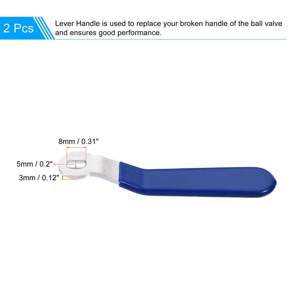 2Pcs Iron Chrome Plated Lever Handle Blue