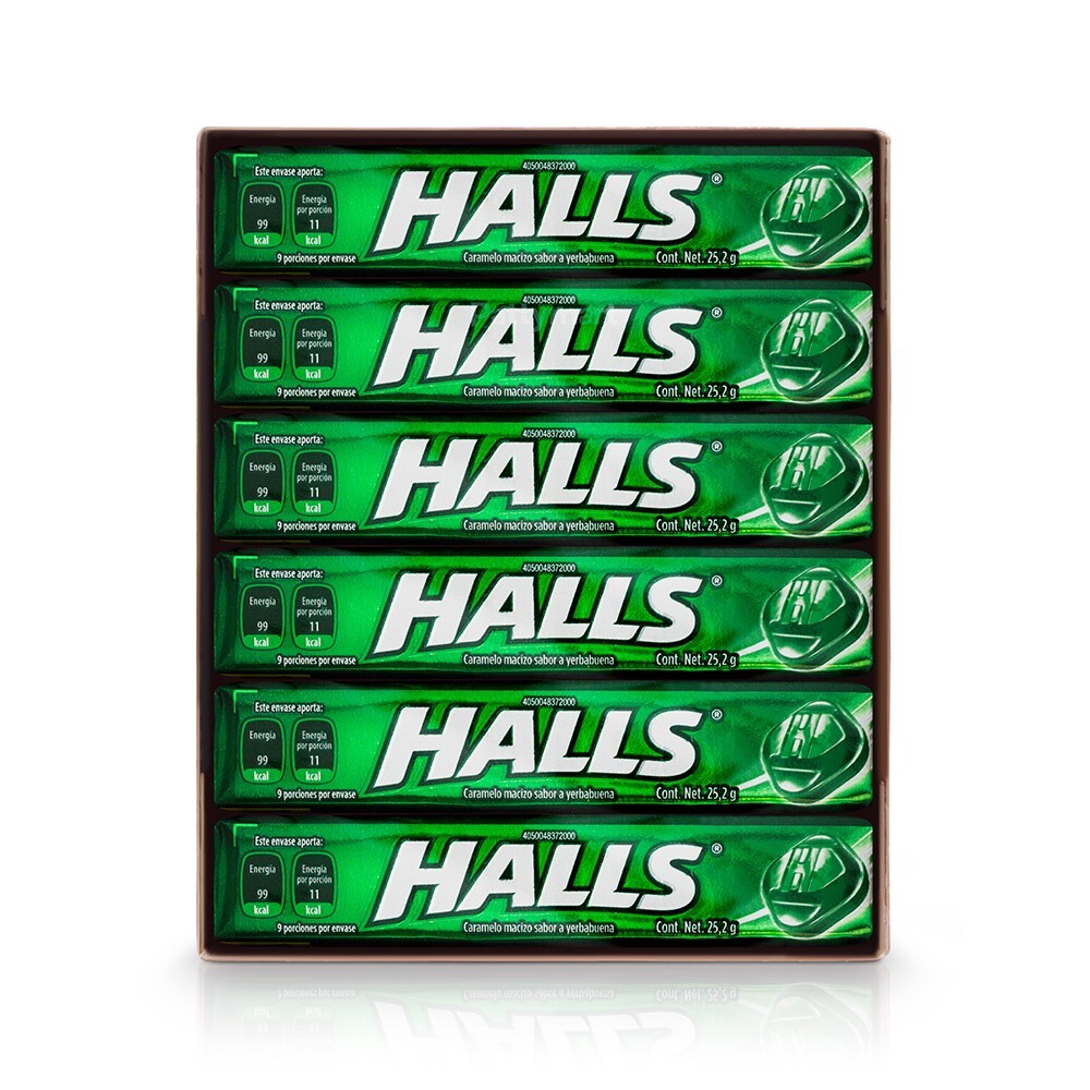 HALLS SPEARMINT FLAVOR 1 BOX (12 ROLLS)