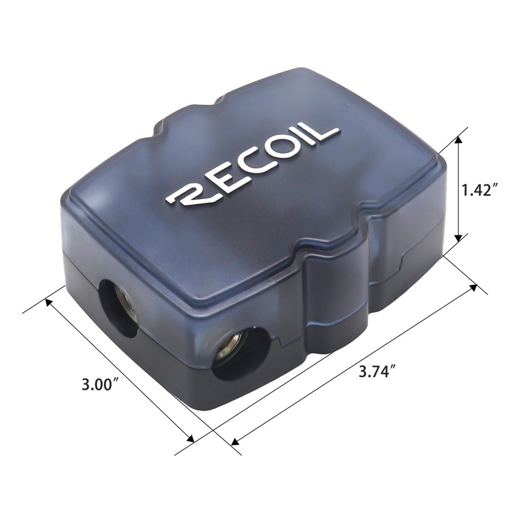RECOIL MFH13 3-Way Mini-ANL Fused Distribution Block, Solid Brass