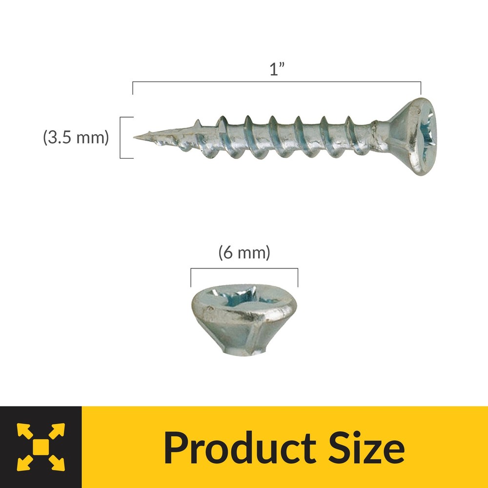 Zip R Screw,Flat Countersunk Head,Phillips Drive Pack of 1000