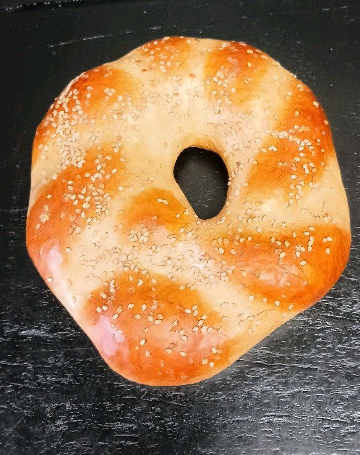 Artificial Sesame Seed Topped Bread Ring Realistic 8"