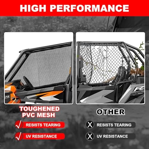 RZR XP4 1000 Window Mesh, Shield Ventilated Protective Door Net Roll Cage