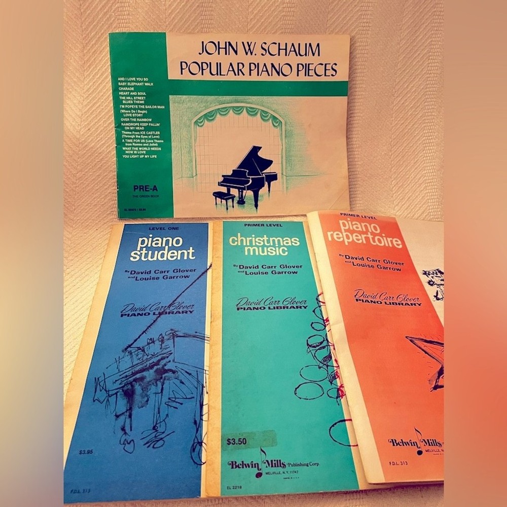 Four Vintage Beginner Piano Books