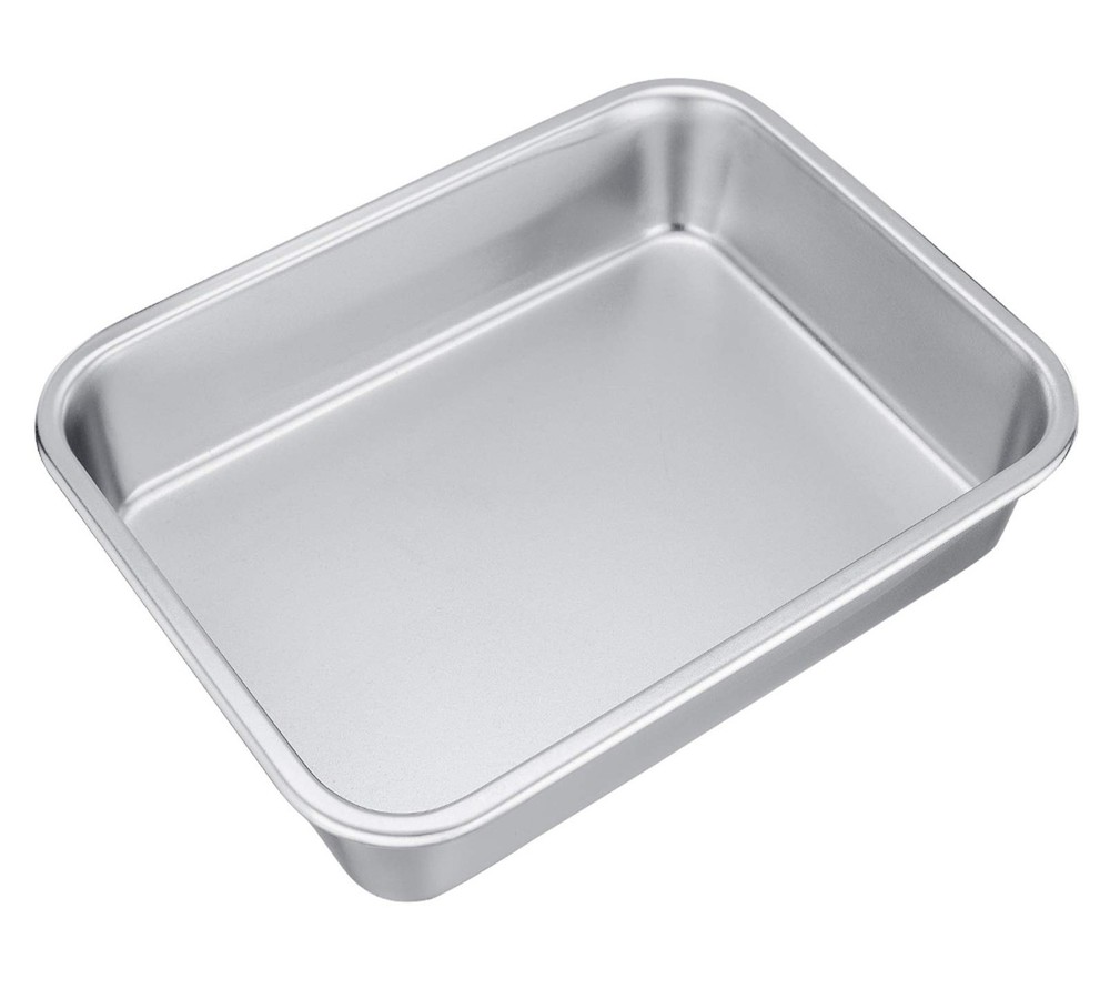 Rectangular Cake Pan Brownie Stainless Steel Lasagna Casserole Baking