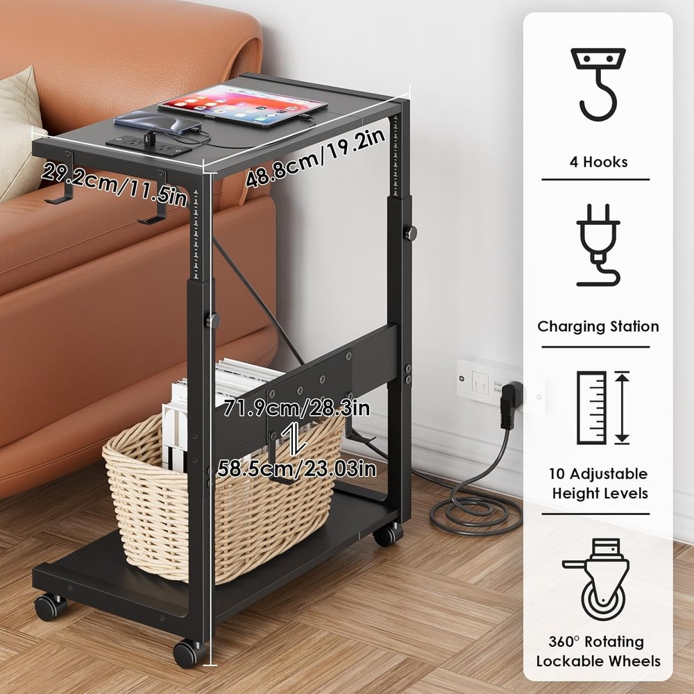 JANE EYRE PC Tower Stand Adjustable CPU Holder w/ Power