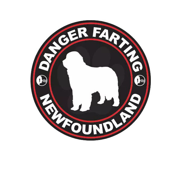 Danger Farting Newfoundland Sticker Decal