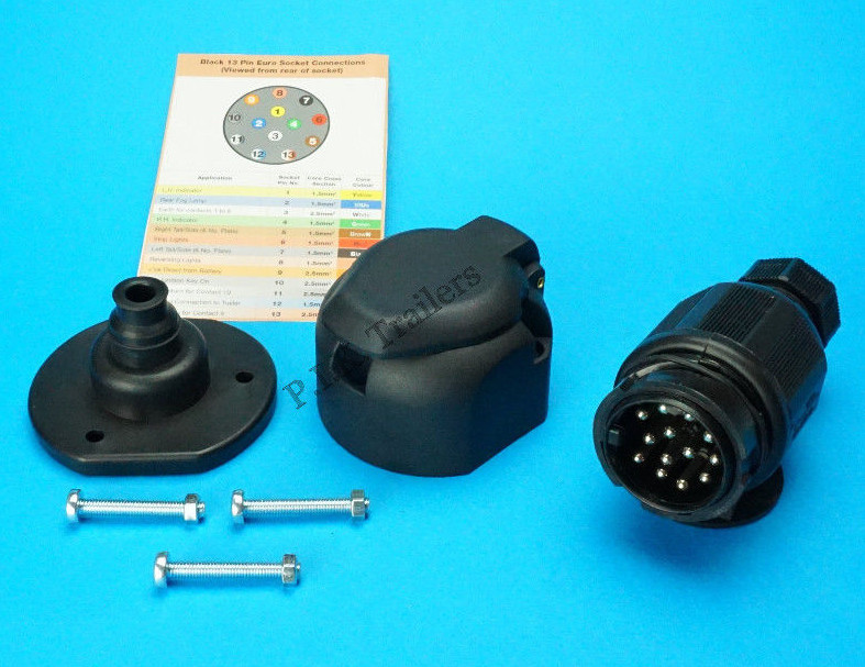 13 Pin Plug & Socket & Seal Towing Caravan & Trailer - Conforms to ISO11446