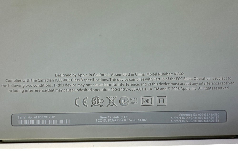 Apple A1302 Time Capsule 1TB