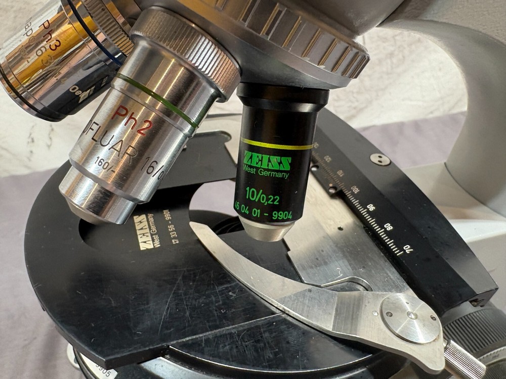 Zeiss West Germany Binocular/Monocula 3x Oculars 3x Objectives Light Microscope