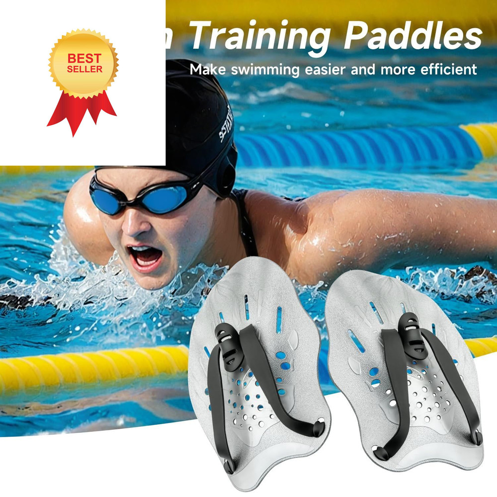 Contour Swim Paddles Hand, Training Hand with Medium, Grey