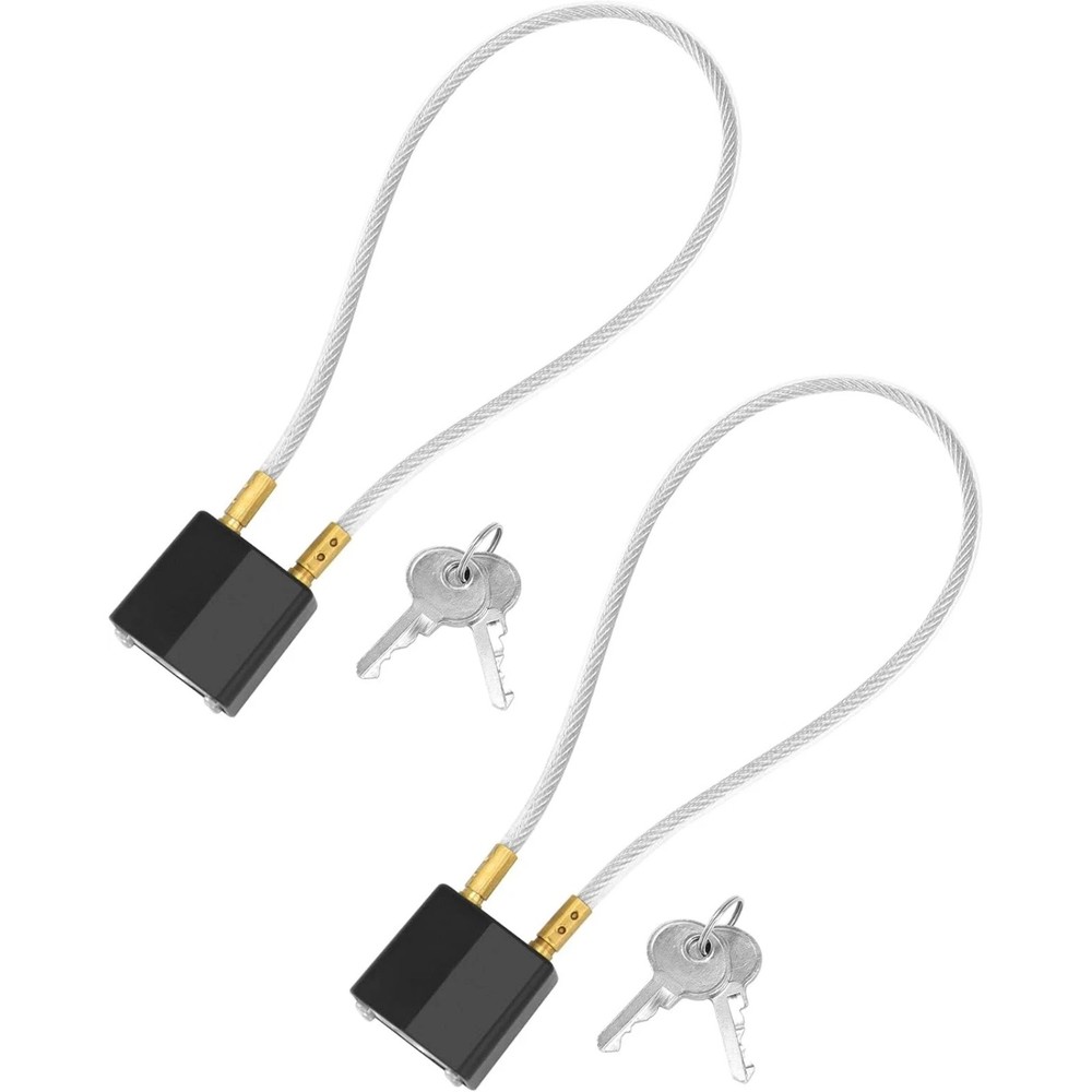 Helmet Security Lock for Motorcycle 2 Pack Keyed Alike with Protective Cover