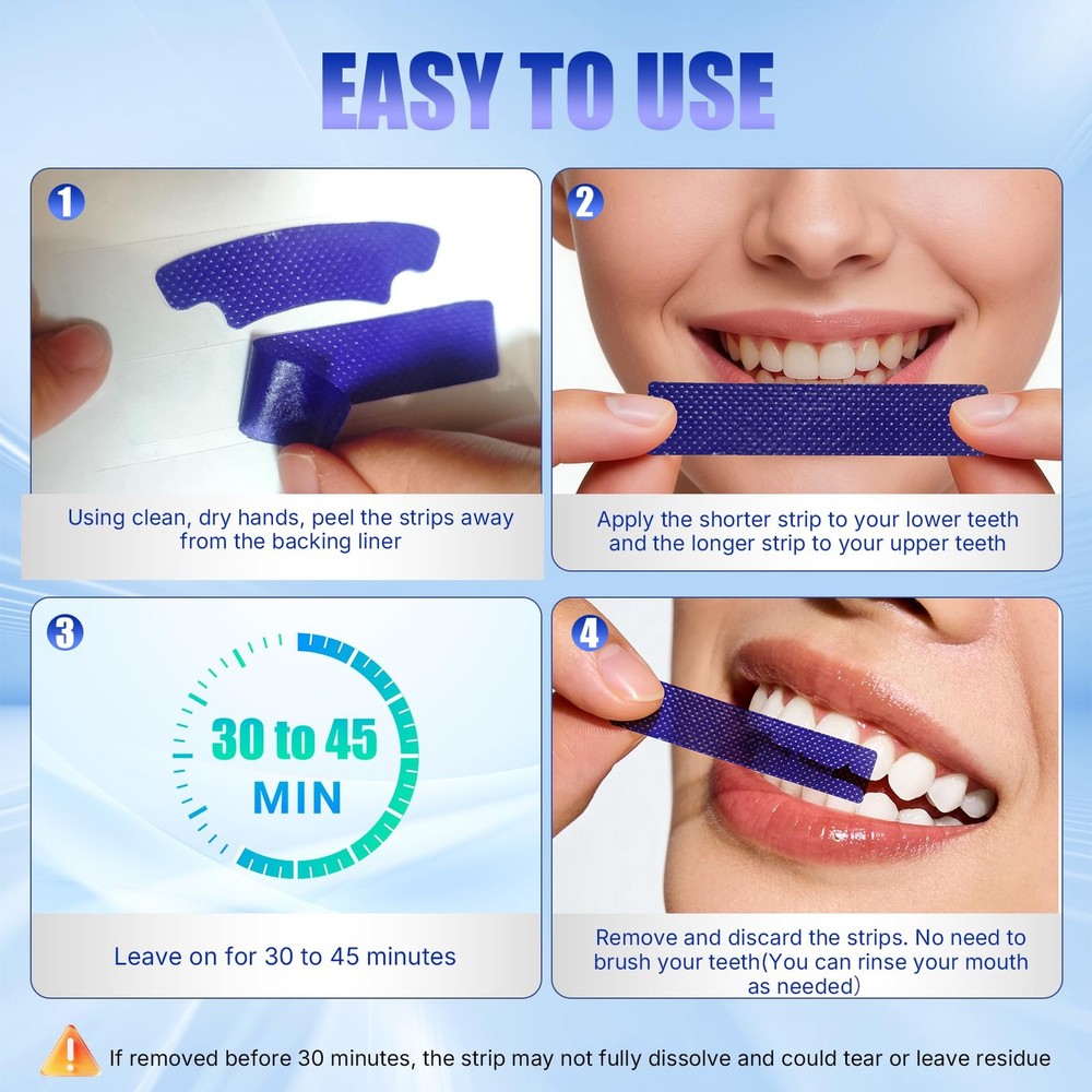 Natural Teeth whitening Strips Sensitive White Strips for Teeth whitening-7 D...